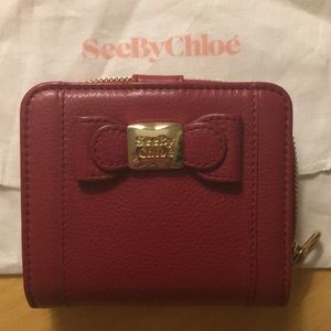 Authentic See by Chloe red wallet - leather